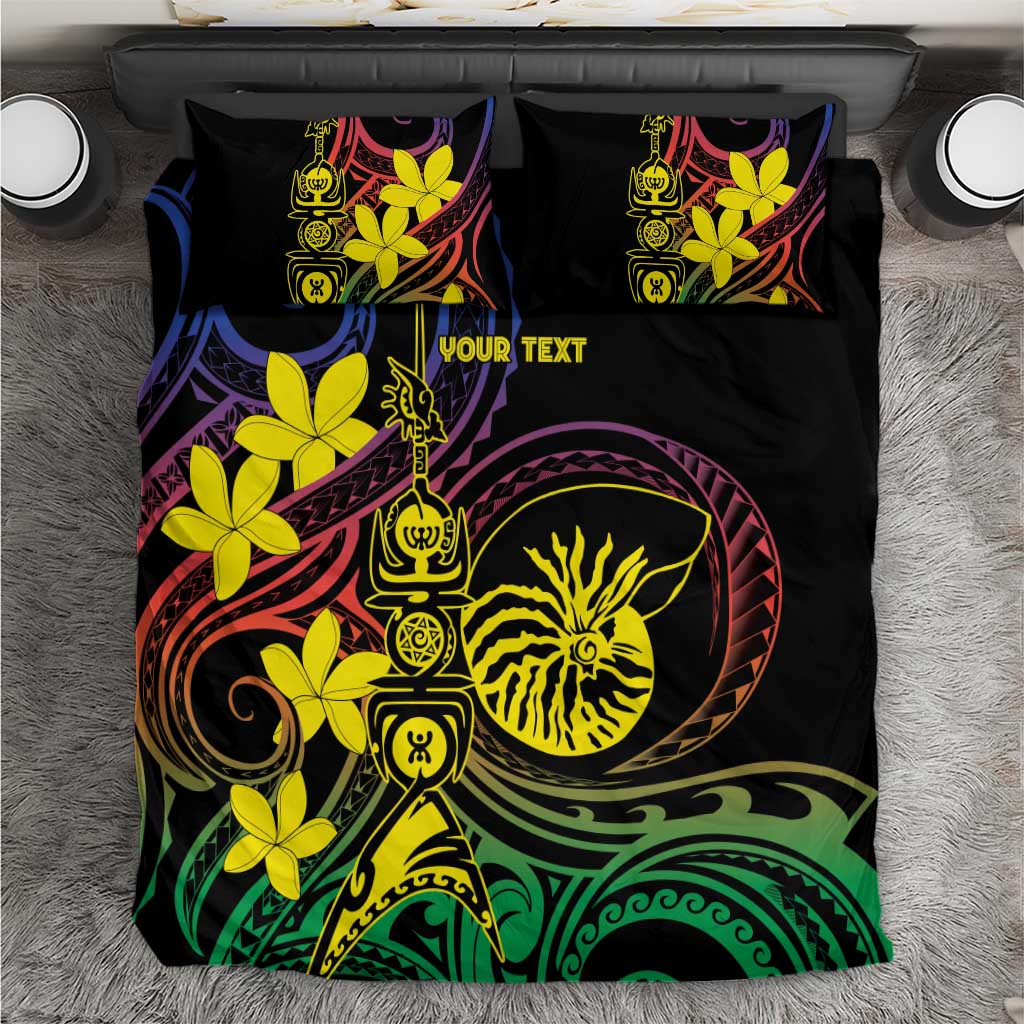 New Caledonia Kanaky Personalized Bedding Set Fleche Faitiere - Plumeria LT7 Colorful - Polynesian Pride