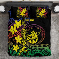 New Caledonia Kanaky Personalized Bedding Set Fleche Faitiere - Plumeria LT7 Colorful - Polynesian Pride