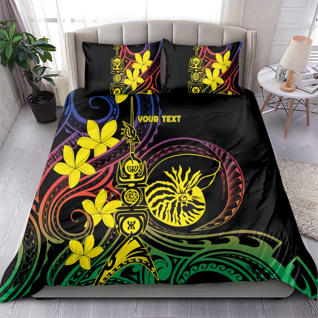 New Caledonia Kanaky Personalized Bedding Set Fleche Faitiere - Plumeria LT7 - Polynesian Pride