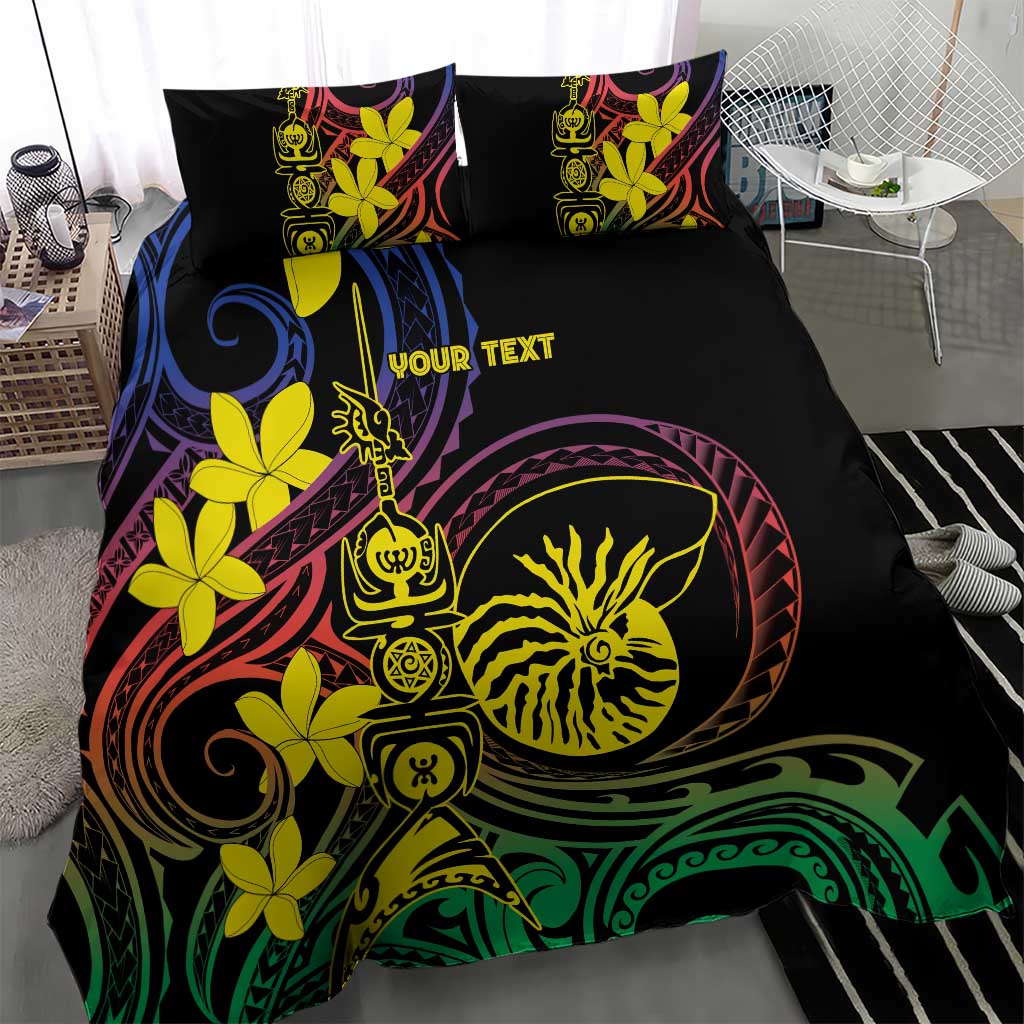 New Caledonia Kanaky Personalized Bedding Set Fleche Faitiere - Plumeria LT7 - Polynesian Pride