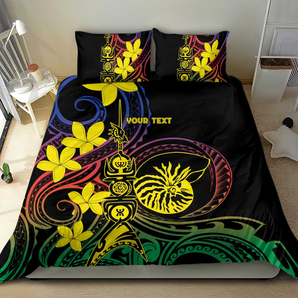 New Caledonia Kanaky Personalized Bedding Set Fleche Faitiere - Plumeria LT7 - Polynesian Pride