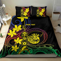 New Caledonia Kanaky Personalized Bedding Set Fleche Faitiere - Plumeria LT7 - Polynesian Pride