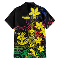 New Caledonia Kanaky Personalized Family Matching Long Sleeve Bodycon Dress and Hawaiian Shirt Fleche Faitiere - Plumeria LT7 - Polynesian Pride