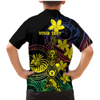 New Caledonia Kanaky Personalized Family Matching Mermaid Dress and Hawaiian Shirt Fleche Faitiere - Plumeria LT7 - Polynesian Pride