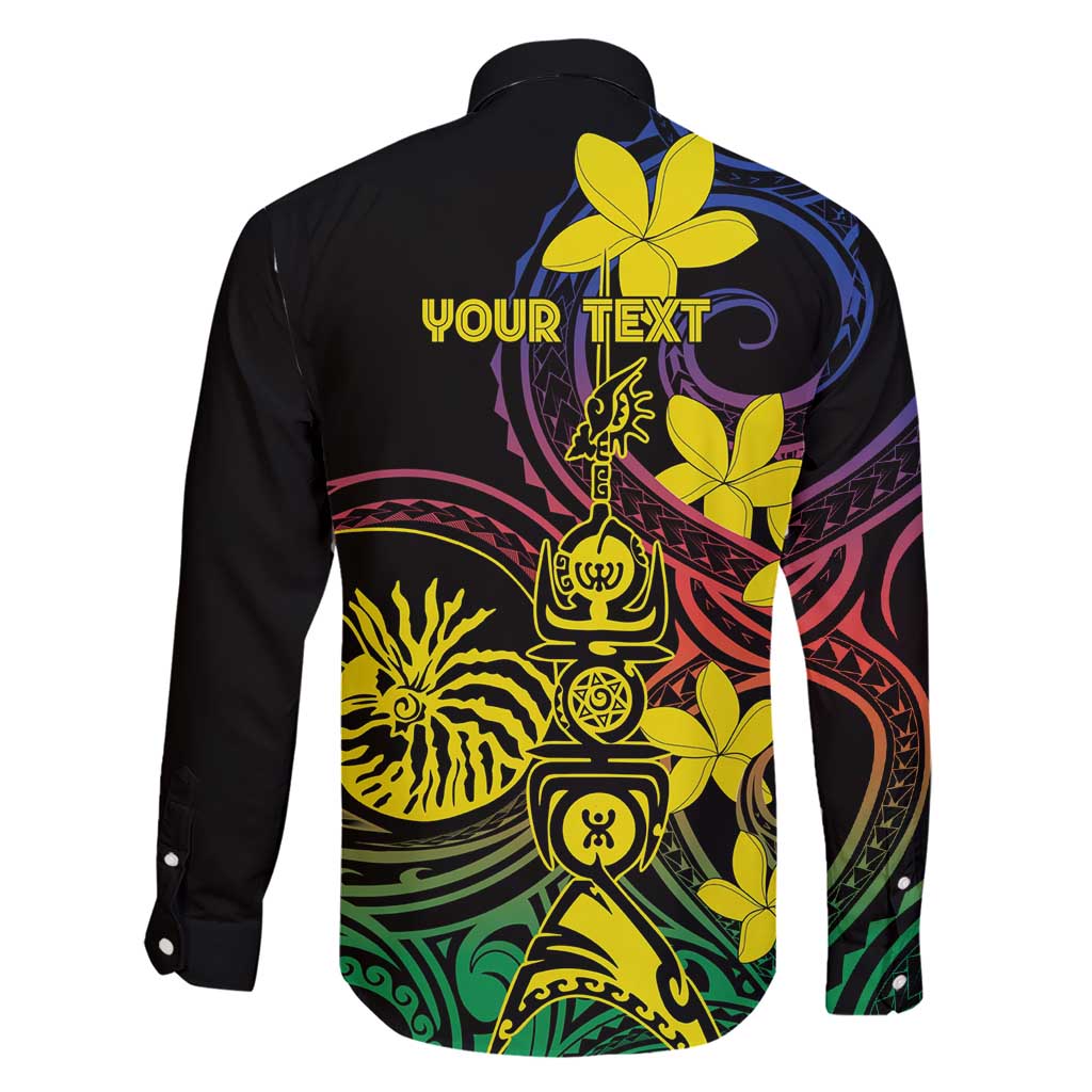 New Caledonia Kanaky Personalized Family Matching Short Sleeve Bodycon Dress and Hawaiian Shirt Fleche Faitiere - Plumeria LT7 - Polynesian Pride