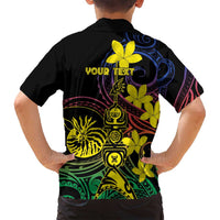 New Caledonia Kanaky Personalized Family Matching Summer Maxi Dress and Hawaiian Shirt Fleche Faitiere - Plumeria LT7 - Polynesian Pride