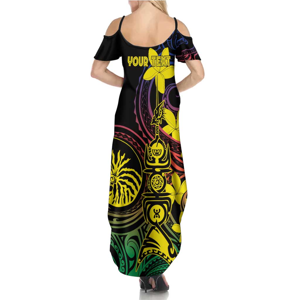 New Caledonia Kanaky Personalized Family Matching Summer Maxi Dress and Hawaiian Shirt Fleche Faitiere - Plumeria LT7 - Polynesian Pride