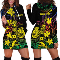 New Caledonia Kanaky Personalized Hoodie Dress Fleche Faitiere - Plumeria LT7 - Polynesian Pride