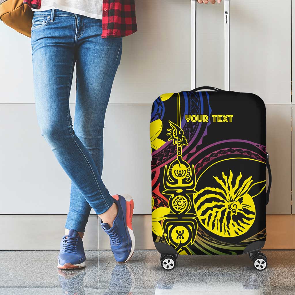 New Caledonia Kanaky Personalized Luggage Cover Fleche Faitiere - Plumeria