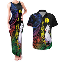 New Caledonia Kanaky Personalized Couples Matching Tank Maxi Dress and Hawaiian Shirt Fleche Faitiere Mix Kagu LT7 Colorful - Polynesian Pride