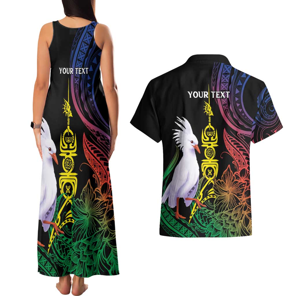 New Caledonia Kanaky Personalized Couples Matching Tank Maxi Dress and Hawaiian Shirt Fleche Faitiere Mix Kagu LT7 - Polynesian Pride