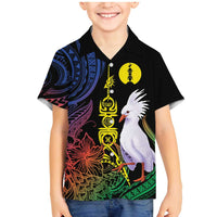 New Caledonia Kanaky Personalized Family Matching Mermaid Dress and Hawaiian Shirt Fleche Faitiere Mix Kagu LT7 Son's Shirt Colorful - Polynesian Pride