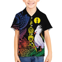 New Caledonia Kanaky Personalized Family Matching Puletasi and Hawaiian Shirt Fleche Faitiere Mix Kagu LT7 Son's Shirt Colorful - Polynesian Pride