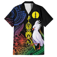 New Caledonia Kanaky Personalized Family Matching Short Sleeve Bodycon Dress and Hawaiian Shirt Fleche Faitiere Mix Kagu LT7 Dad's Shirt - Short Sleeve Colorful - Polynesian Pride