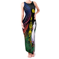 New Caledonia Kanaky Personalized Family Matching Tank Maxi Dress and Hawaiian Shirt Fleche Faitiere Mix Kagu LT7 Mom's Dress Colorful - Polynesian Pride