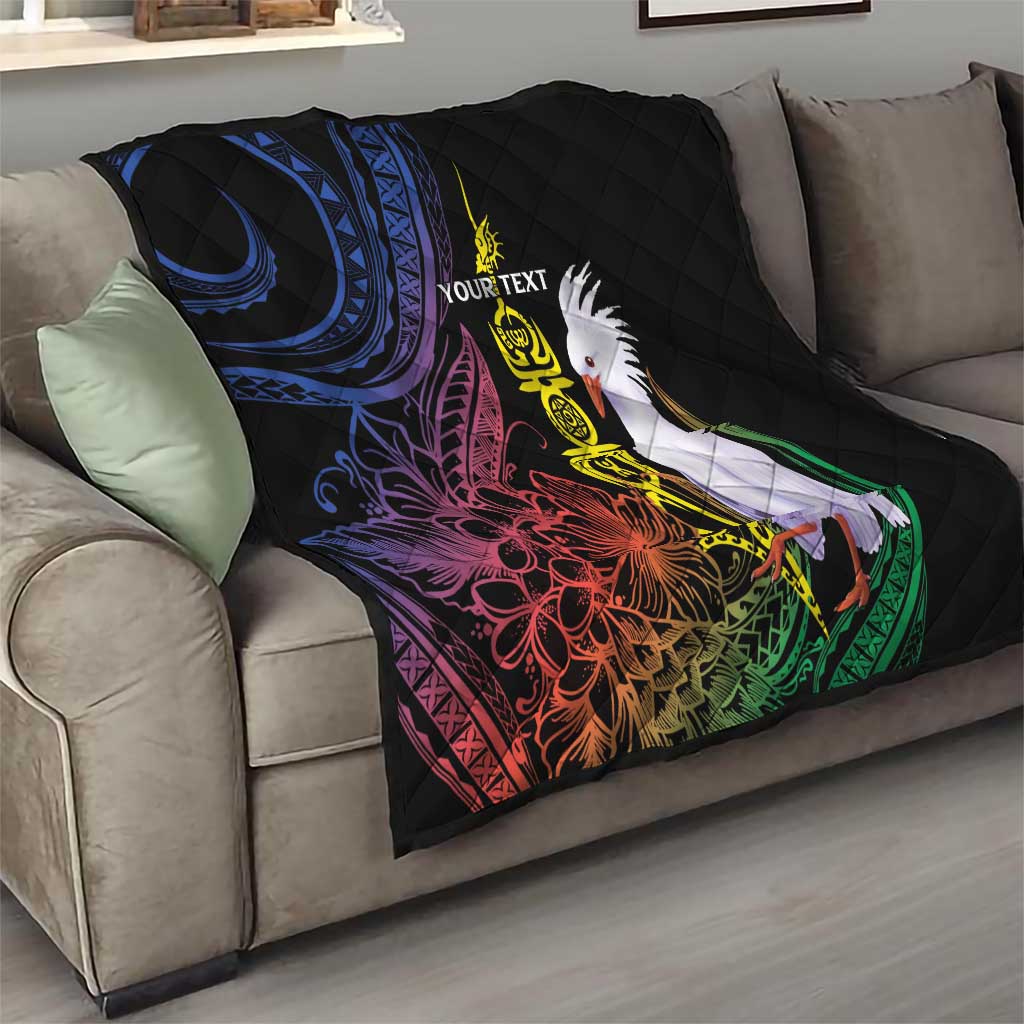 New Caledonia Kanaky Personalized Quilt Fleche Faitiere Mix Kagu LT7 - Polynesian Pride