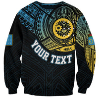 Personalised Vanuatu Sweatshirt Turtle Chest Tattoo Flag Color - Sanma LT7 Unisex Black - Polynesian Pride