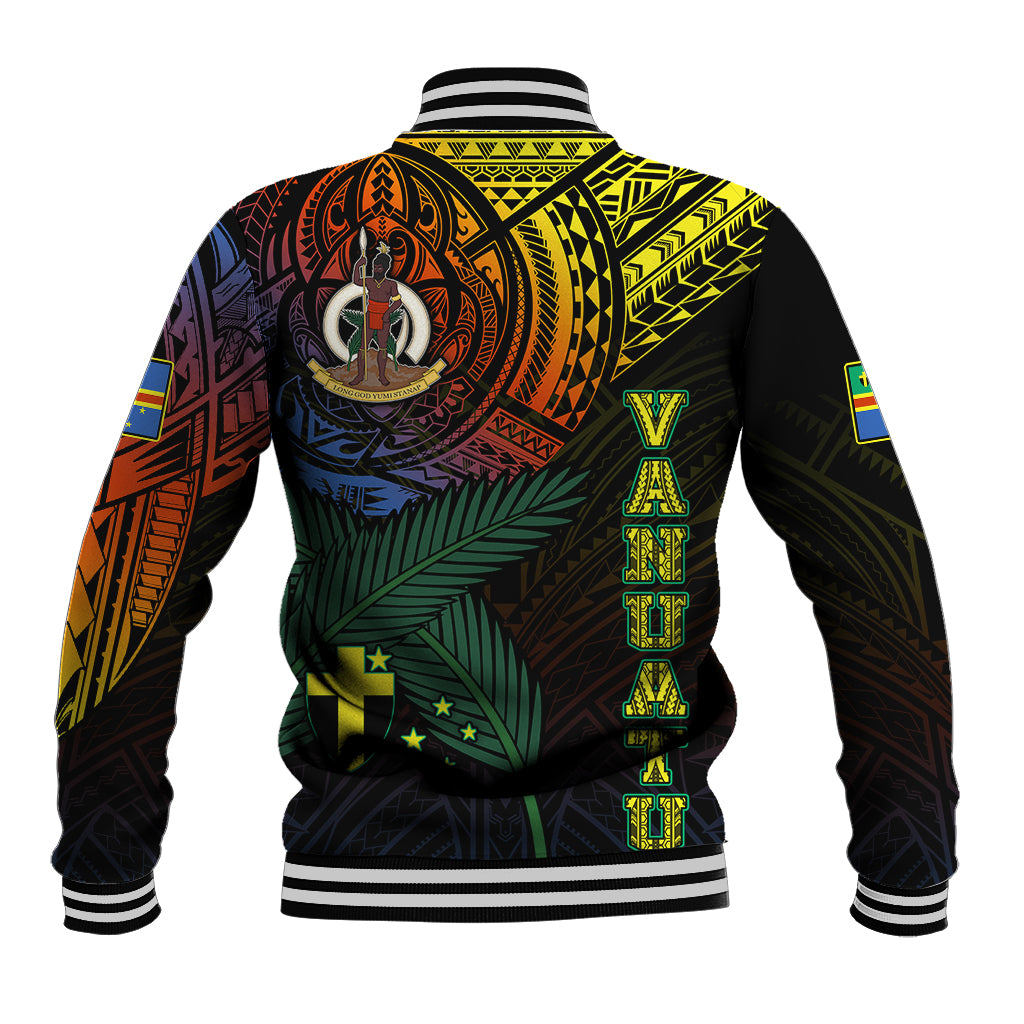 Personalised Vanuatu Baseball Jacket Turtle Chest Tattoo Flag Color - Tafea LT7 - Polynesian Pride