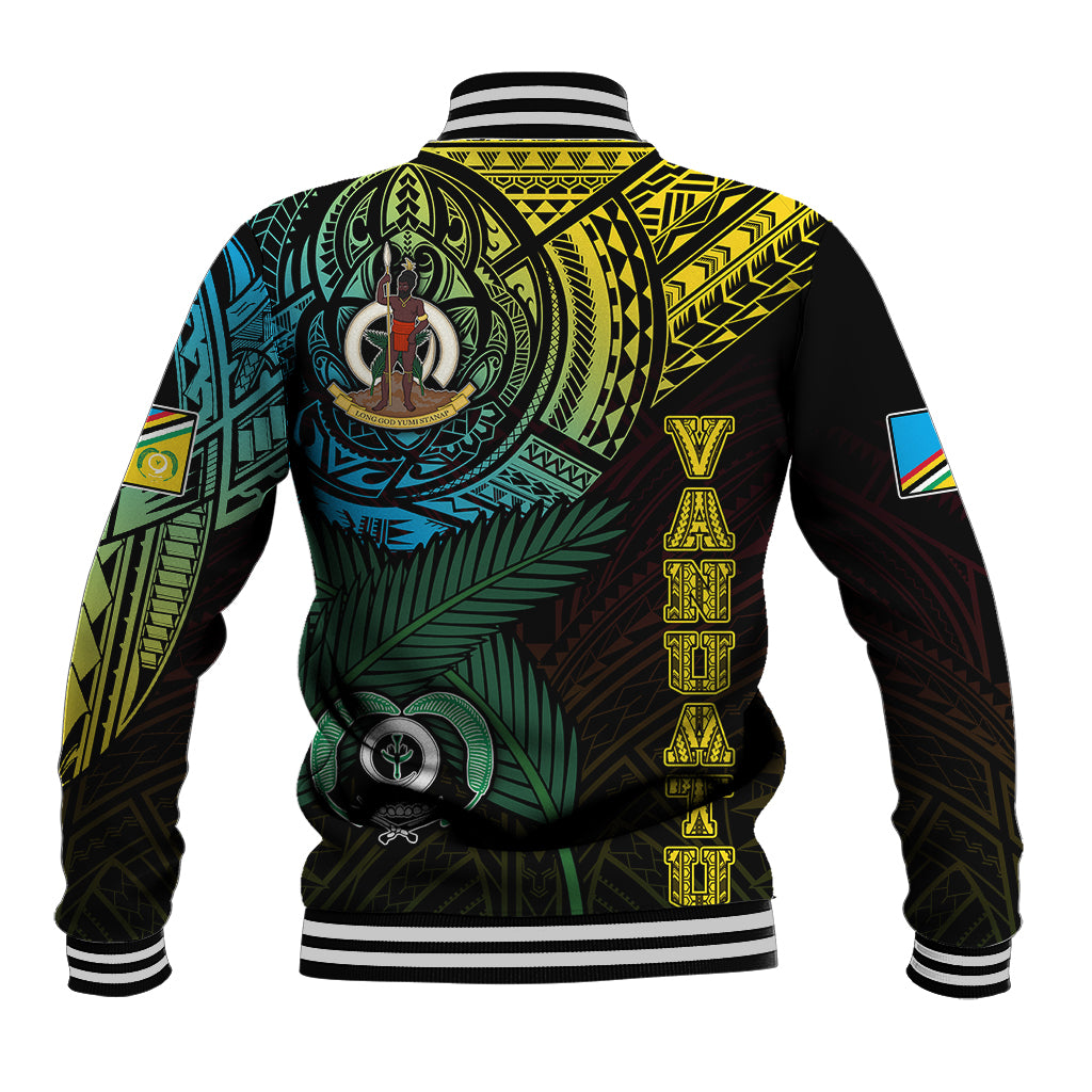 Personalised Vanuatu Baseball Jacket Turtle Chest Tattoo Flag Color - Torba LT7 - Polynesian Pride