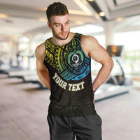 Personalised Vanuatu Men Tank Top Turtle Chest Tattoo Flag Color - Torba LT7 - Polynesian Pride