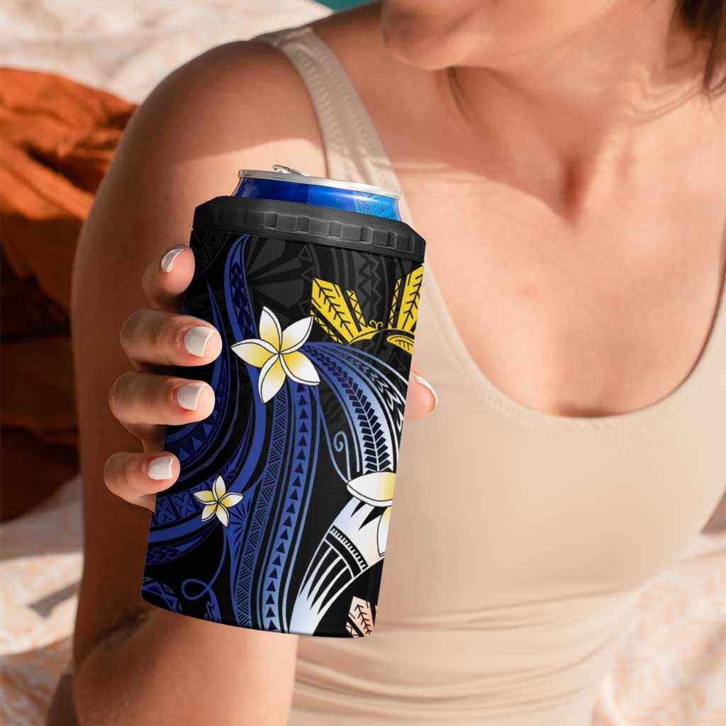 Personalized Philippines Tribal 4 in 1 Can Cooler Tumbler Tropical Waves - Plumeria