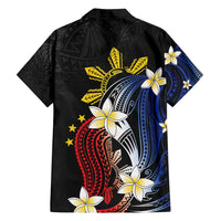 Personalized Philippines Tribal Family Matching Off Shoulder Short Dress and Hawaiian Shirt Tropical Waves - Plumeria LT7 - Polynesian Pride