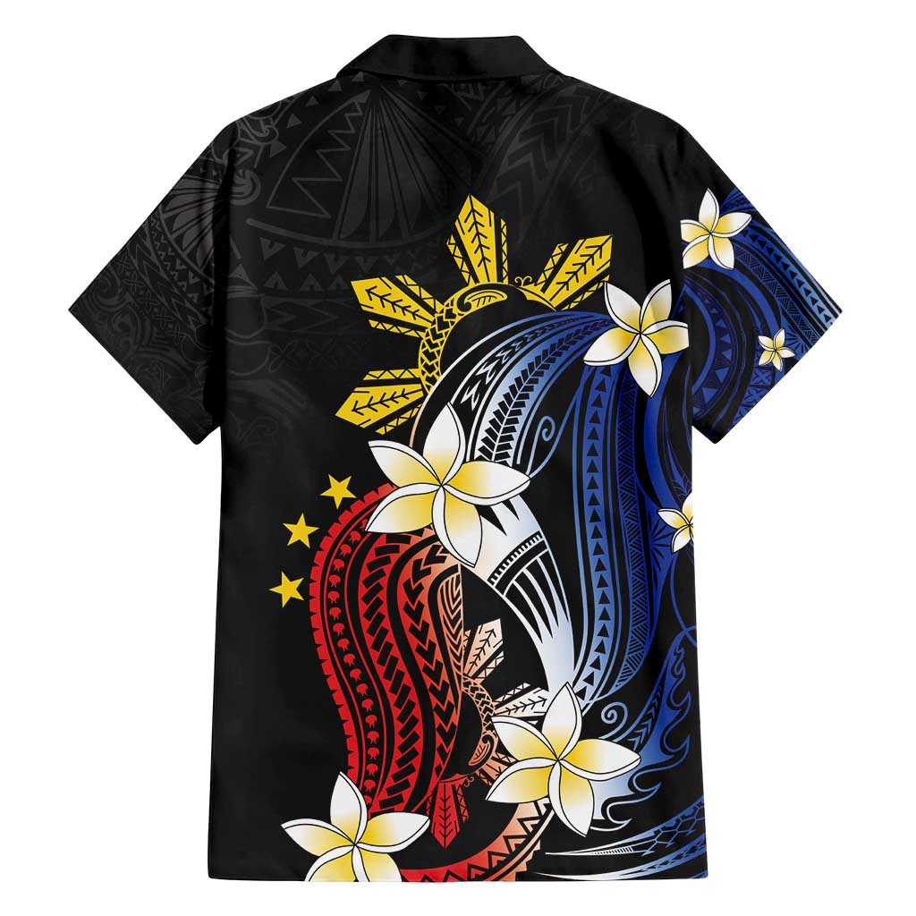 Personalized Philippines Tribal Family Matching Tank Maxi Dress and Hawaiian Shirt Tropical Waves - Plumeria LT7 - Polynesian Pride