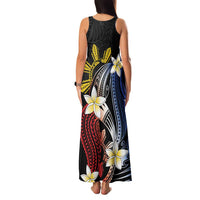 Personalized Philippines Tribal Family Matching Tank Maxi Dress and Hawaiian Shirt Tropical Waves - Plumeria LT7 - Polynesian Pride