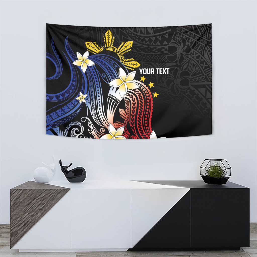 Personalized Philippines Tribal Tapestry Tropical Waves - Plumeria