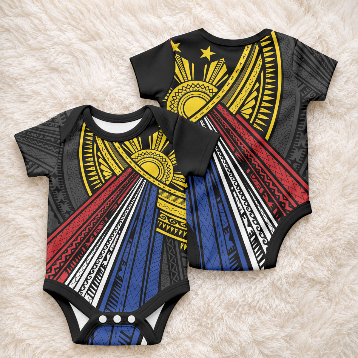 Philippines Sun Baby Onesie Pasifika Tribal Style