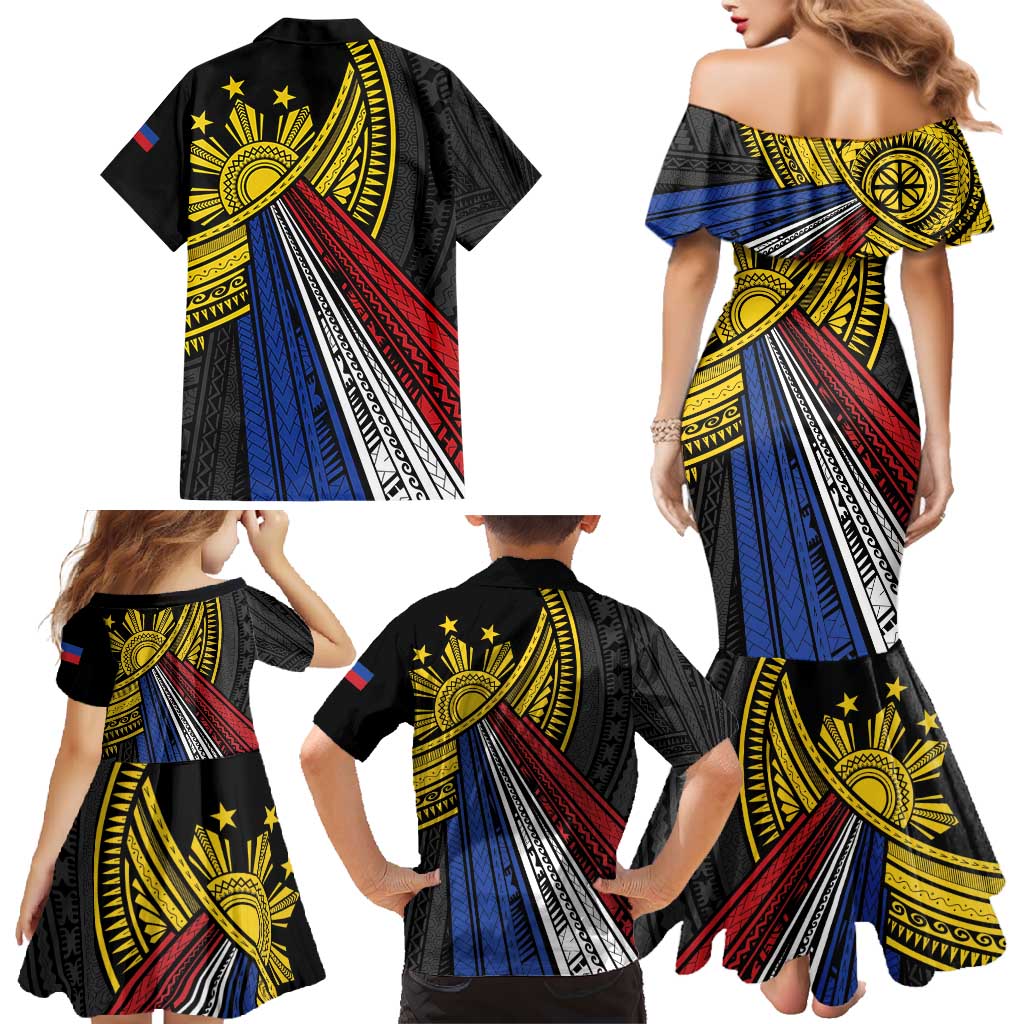 Philippines Sun Family Matching Mermaid Dress and Hawaiian Shirt Pasifika Tribal Style LT7 - Polynesian Pride