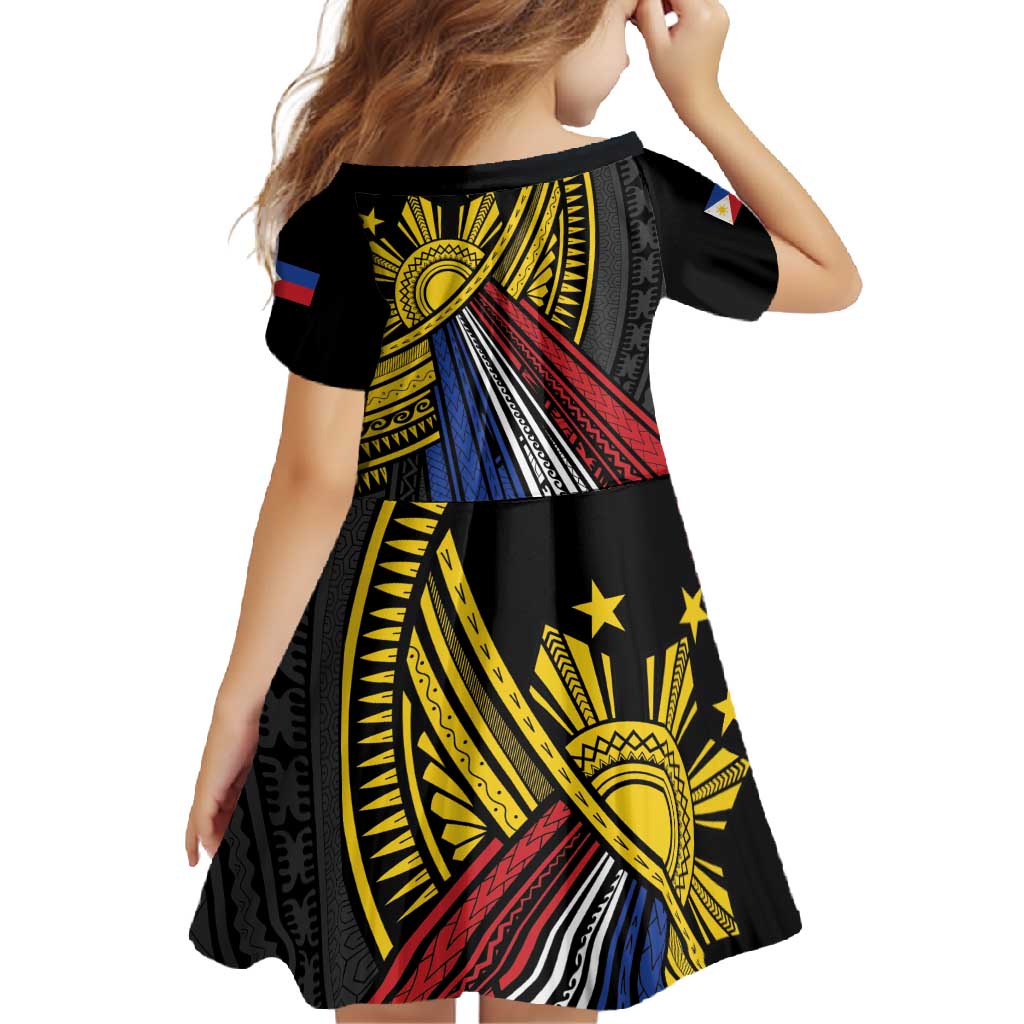 Philippines Sun Family Matching Off Shoulder Maxi Dress and Hawaiian Shirt Pasifika Tribal Style LT7 - Polynesian Pride