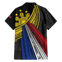 Philippines Sun Family Matching Off Shoulder Short Dress and Hawaiian Shirt Pasifika Tribal Style LT7 - Polynesian Pride