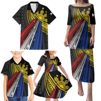 Philippines Sun Family Matching Puletasi and Hawaiian Shirt Pasifika Tribal Style LT7 - Polynesian Pride