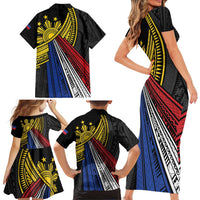 Philippines Sun Family Matching Short Sleeve Bodycon Dress and Hawaiian Shirt Pasifika Tribal Style LT7 - Polynesian Pride