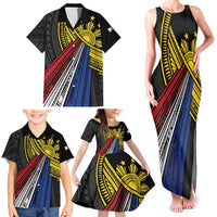 Philippines Sun Family Matching Tank Maxi Dress and Hawaiian Shirt Pasifika Tribal Style LT7 - Polynesian Pride