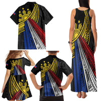 Philippines Sun Family Matching Tank Maxi Dress and Hawaiian Shirt Pasifika Tribal Style LT7 - Polynesian Pride