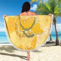 Hawaii Oahu Island Flowers Lei Beach Blanket Yellow Ilima Mix Plumeria