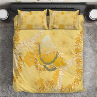 Hawaii Oahu Island Flowers Lei Bedding Set Yellow Ilima Mix Plumeria