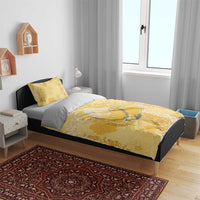 Hawaii Oahu Island Flowers Lei Bedding Set Yellow Ilima Mix Plumeria