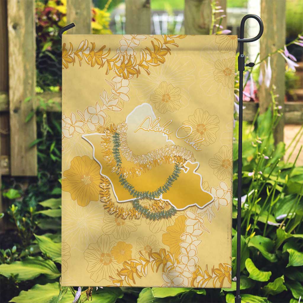 Hawaii Oahu Island Flowers Lei Garden Flag Yellow Ilima Mix Plumeria
