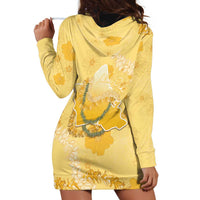 Hawaii Oahu Island Flowers Lei Hoodie Dress Yellow Ilima Mix Plumeria LT7 - Polynesian Pride