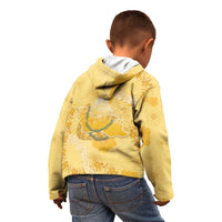 Hawaii Oahu Island Flowers Lei Kid Hoodie Yellow Ilima Mix Plumeria LT7 - Polynesian Pride
