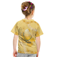 Hawaii Oahu Island Flowers Lei Kid T Shirt Yellow Ilima Mix Plumeria LT7 - Polynesian Pride