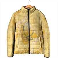 Hawaii Oahu Island Flowers Lei Padded Jacket Yellow Ilima Mix Plumeria LT7 - Polynesian Pride
