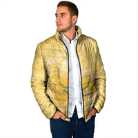 Hawaii Oahu Island Flowers Lei Padded Jacket Yellow Ilima Mix Plumeria LT7 - Polynesian Pride