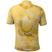 Hawaii Oahu Island Flowers Lei Polo Shirt Yellow Ilima Mix Plumeria LT7 - Polynesian Pride