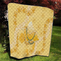 Hawaii Oahu Island Flowers Lei Quilt Yellow Ilima Mix Plumeria