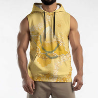 Hawaii Oahu Island Flowers Lei Sleeveless Hoodie Yellow Ilima Mix Plumeria LT7 - Polynesian Pride