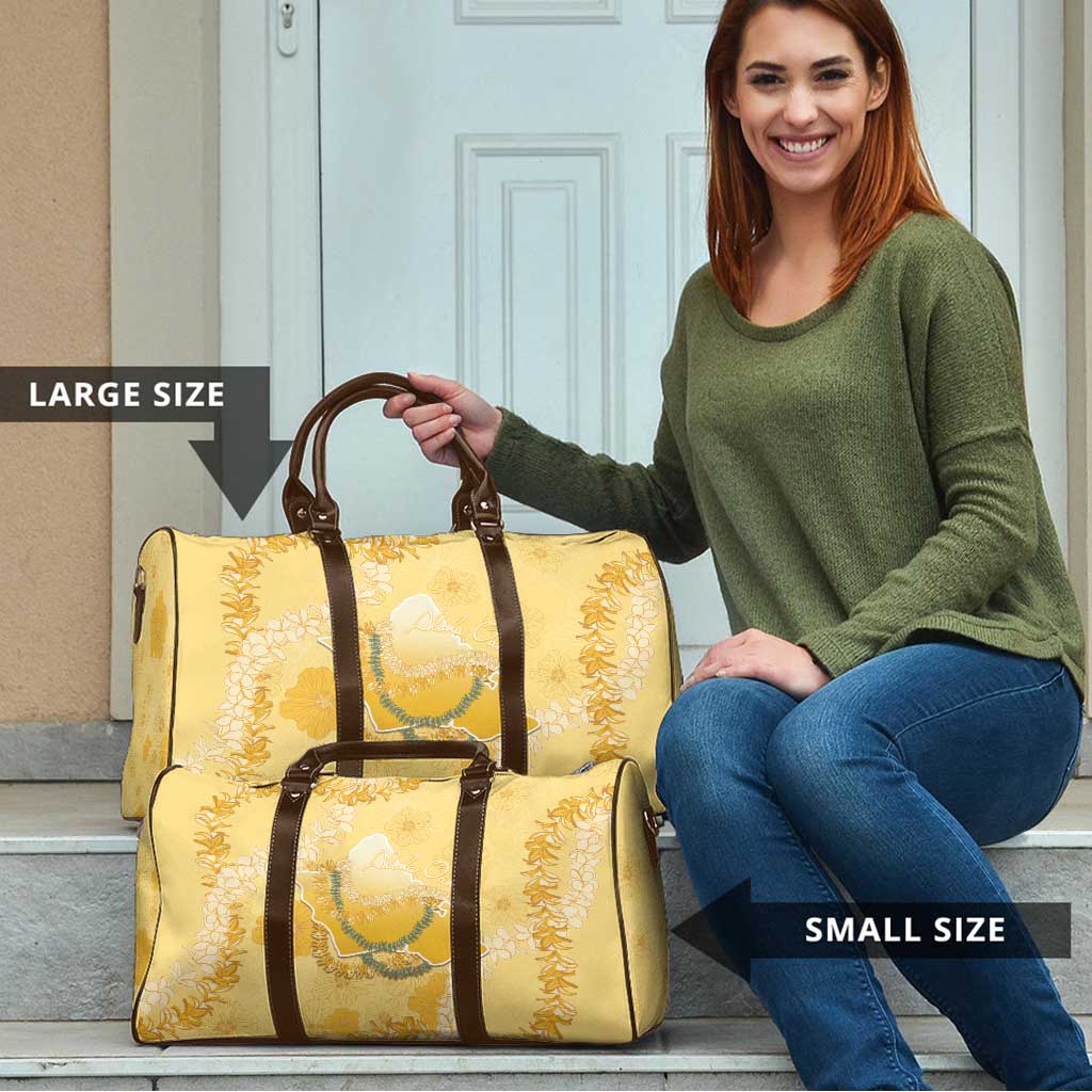 Hawaii Oahu Island Flowers Lei Travel Bag Yellow Ilima Mix Plumeria